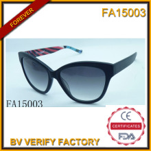 Marco Material de acetato con Polaroid lente gafas de sol (FA15003)